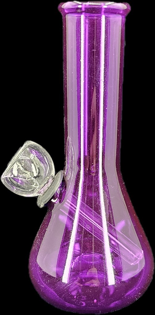 5&Prime; PURPLE GLASS Tobacco Mini Hookah Water Pipe Bong WITH SCREENS