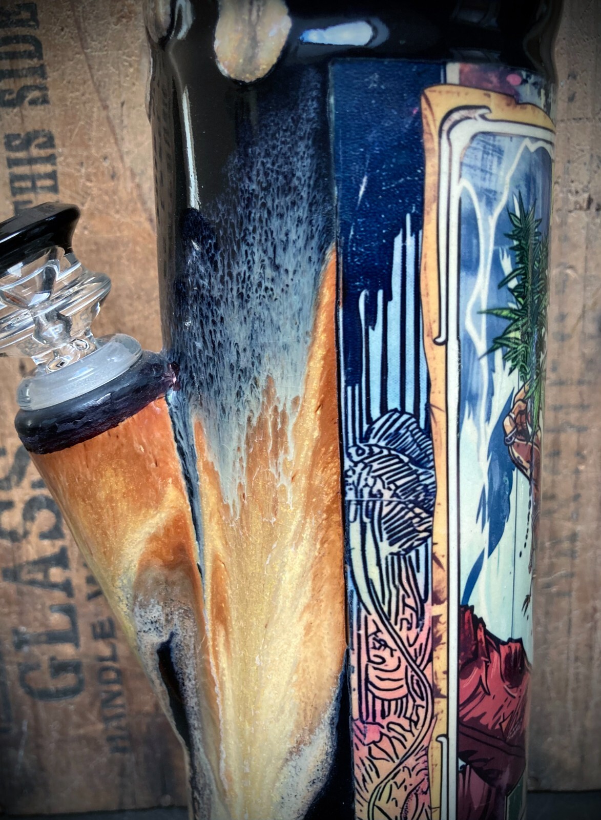 Ceramic Bong Hookah Bubbler Pipe Woods Forest Hills Mafia Woman Mob NYC Outlaws