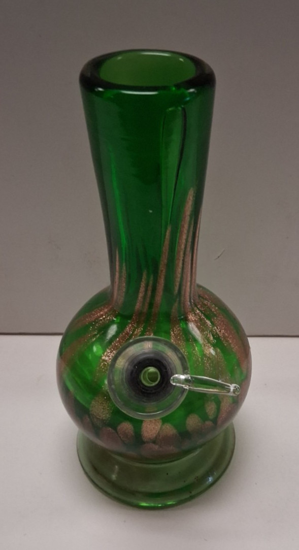 6.25&Prime; HEAVY SOFT GLASS WATER PIPE BONG HOOKAH BUBBLE PULL BOWL CARB GOLD GRE 227