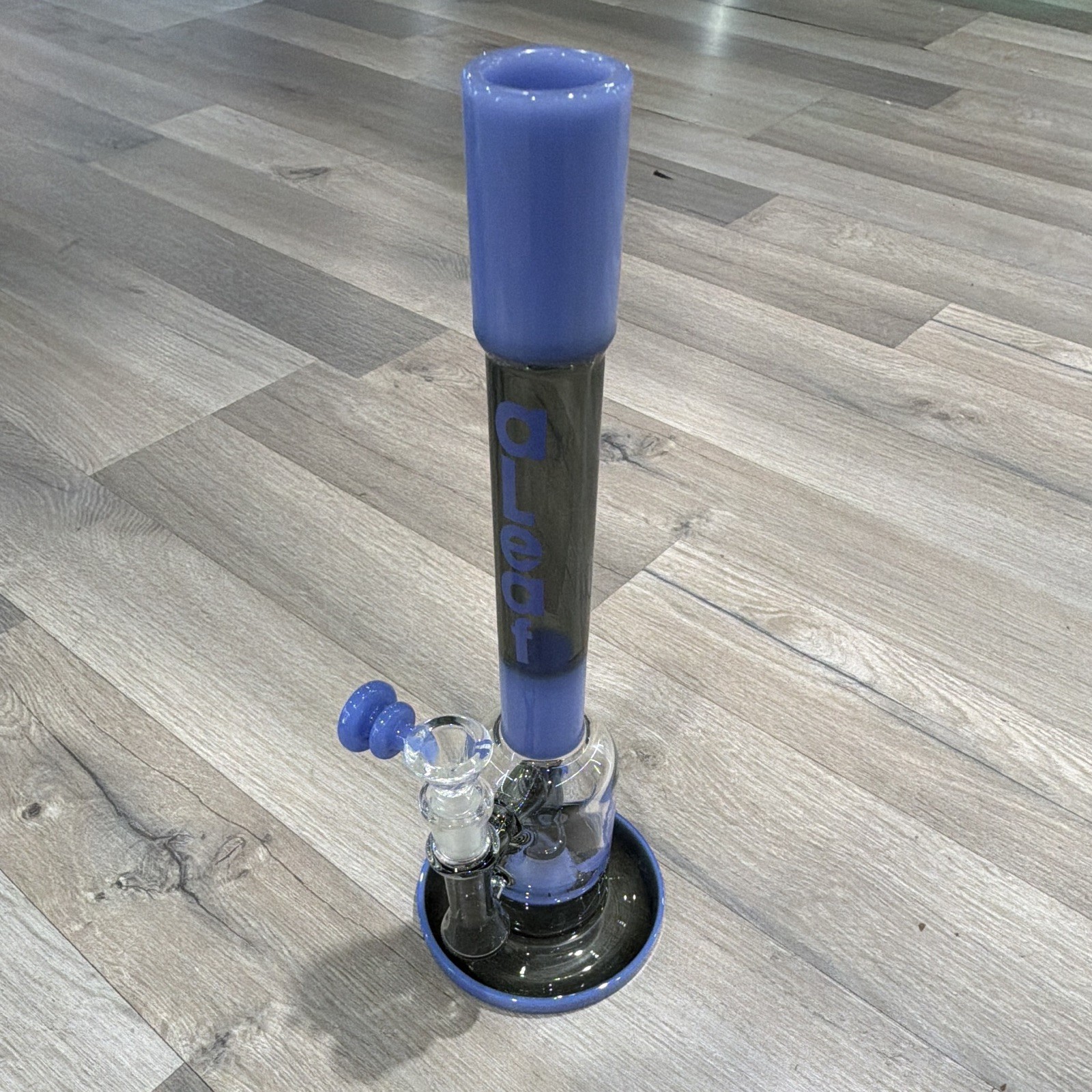 aLeaf The Straight Hitter 12&Prime; 5mm Glass Water Pipe Blue/Black