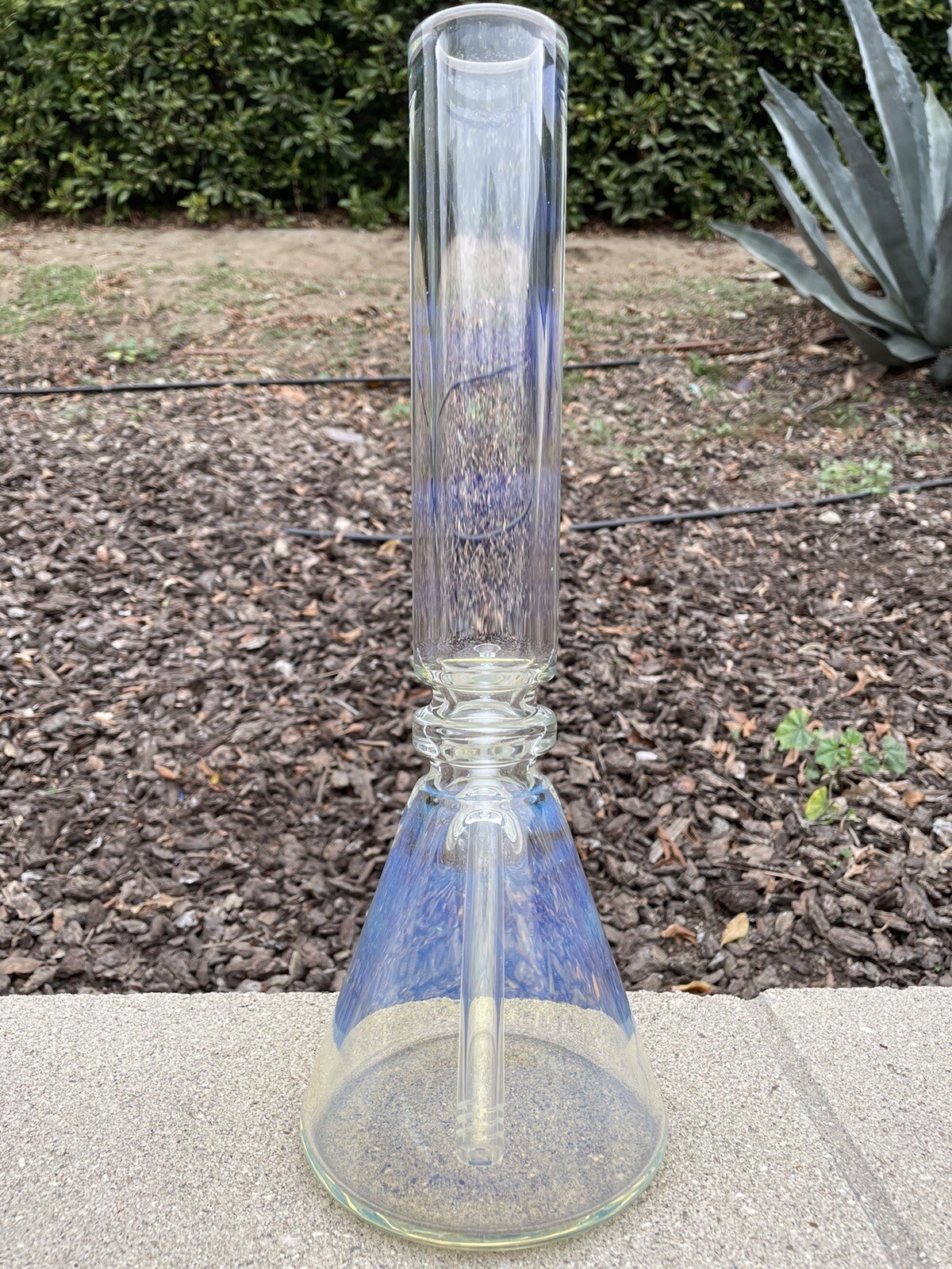 9mmHeavy Thick Glass Silver Fume Water Pipe Bong Beaker 15” Inch