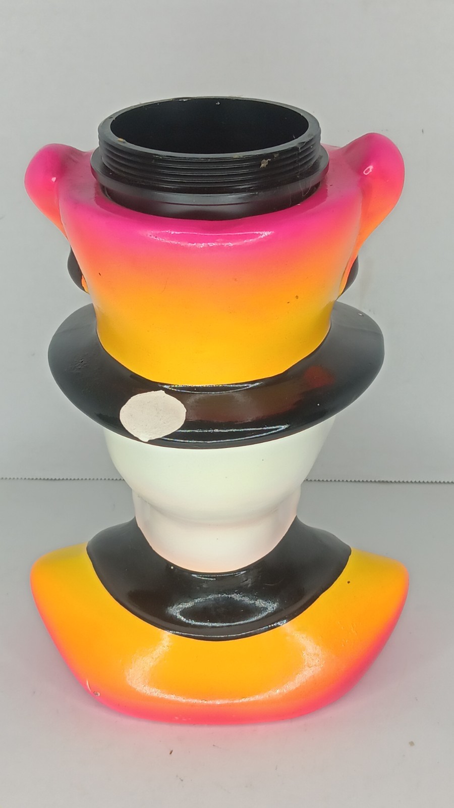 VTG Graffix Bong Base-Killer Paint-RARE 90s Ceramic Skull Jester-Screw Top READ