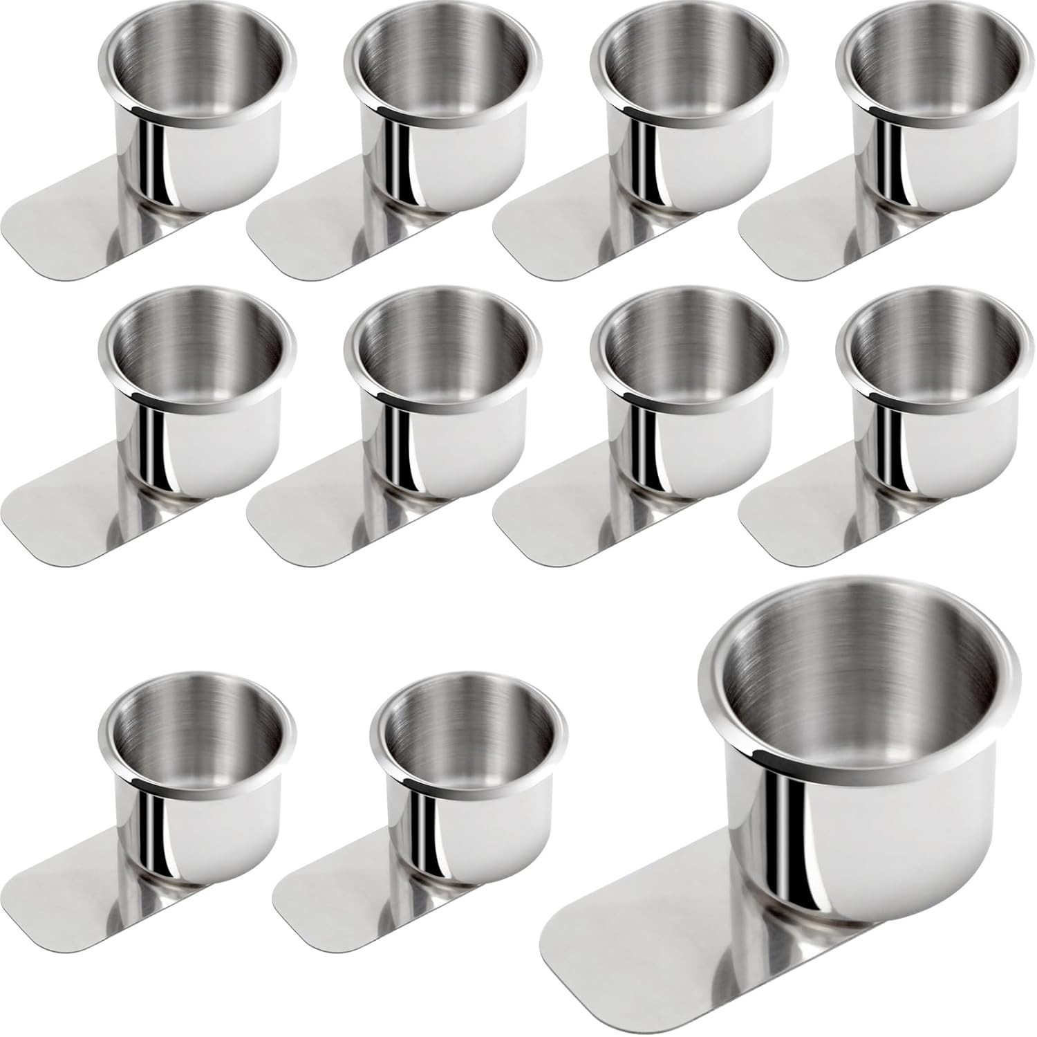 10 Pcs Jumbo Slide under Stainless Steel Cup Holder Poker Table Slide in Cup Hol