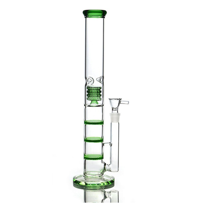 16.5&Prime; Glass Bong Hookahs Honeycomb Percolator Water Pipe Bowl for Smoking
