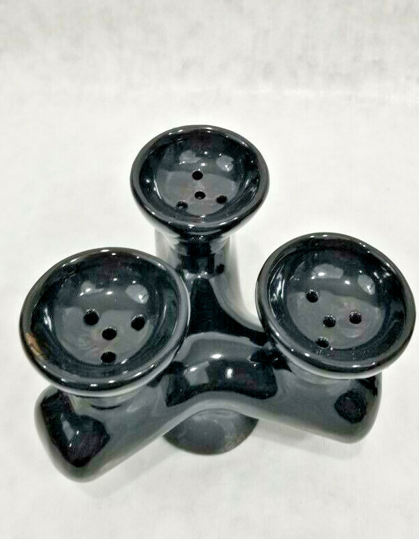 INHALE® 3 Way Ceramic BOWL FOR HOOKAH WATER PIPE BLACK