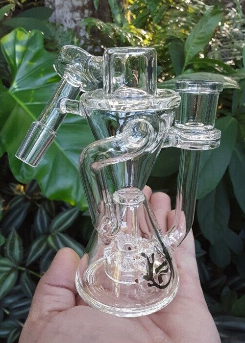 14mm Ash Catcher 45° Degree 5.25&Prime; Venturi Hourglass Clear Glass