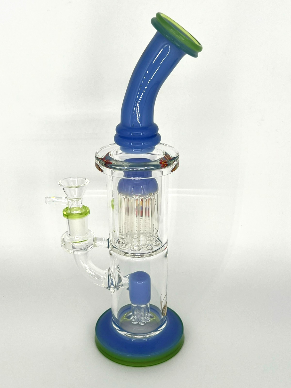 11&Prime; GLASSLAB 303 DOUBLE TREE PERC RIG BONG PIPE 14MM BOWL THICK GLASS-FREE GIFTS