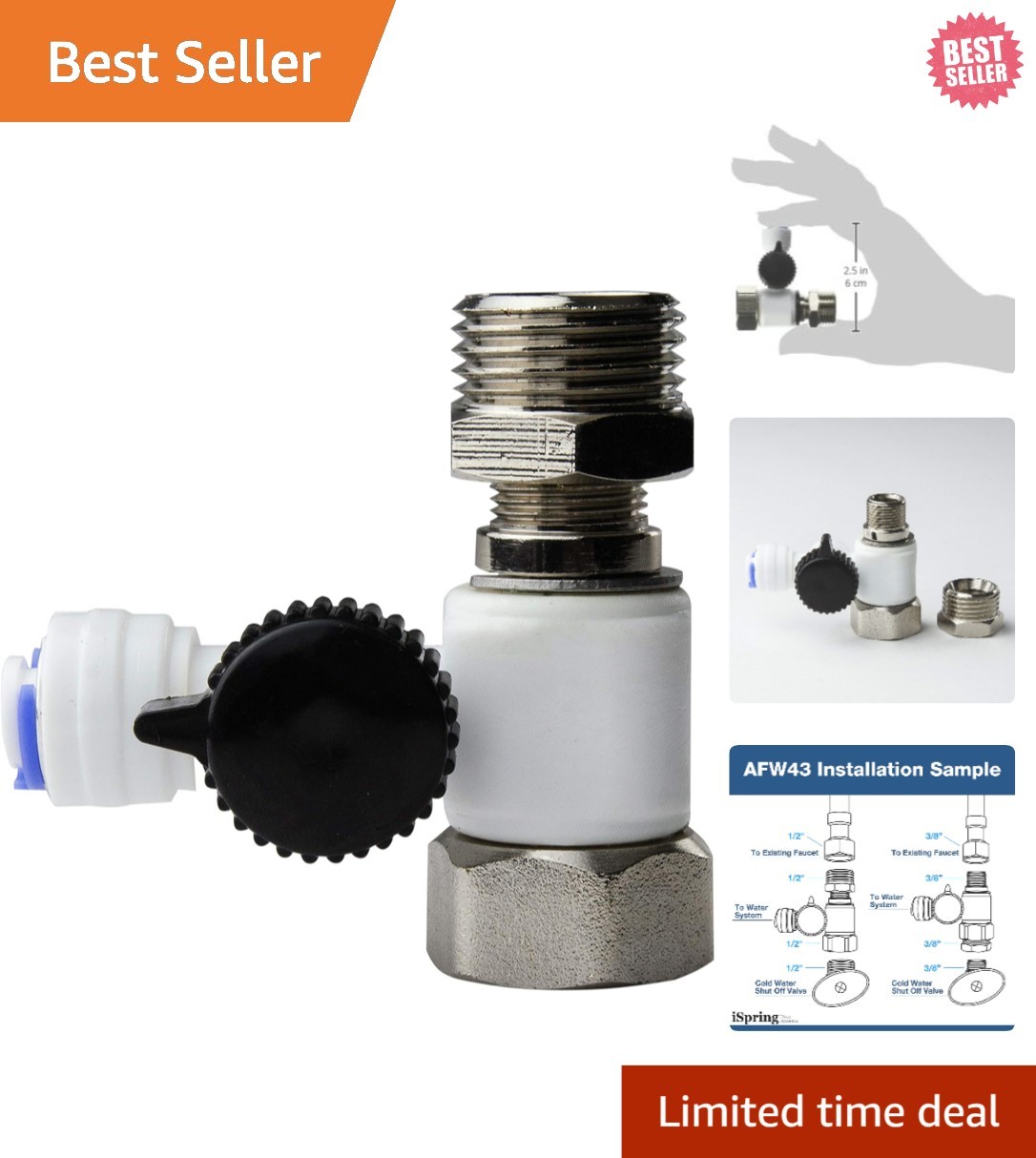 Durable Cold Water Supply Valve Adapter—Perfect for Coffee Makers & Ice Machines