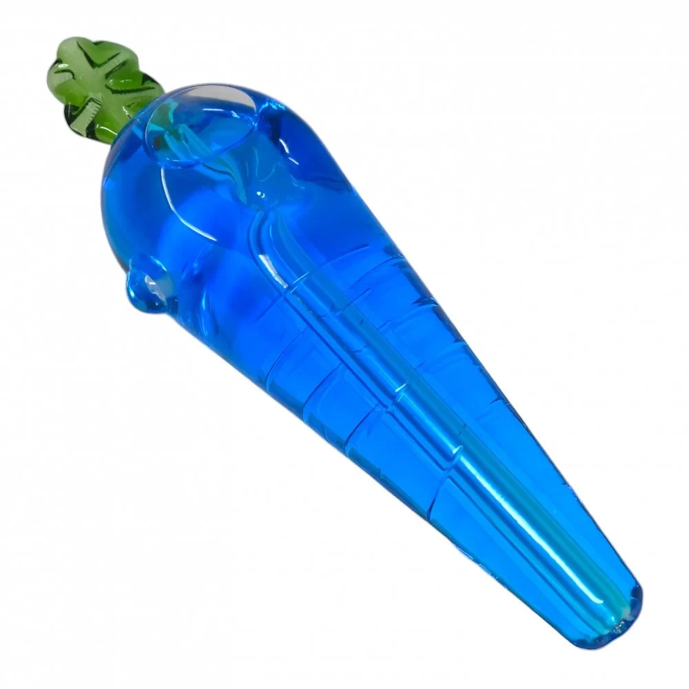 Apex – 6&Prime; Fancy Carrot Glycerin Hand Pipe – Freezable Glass *USA* THICK