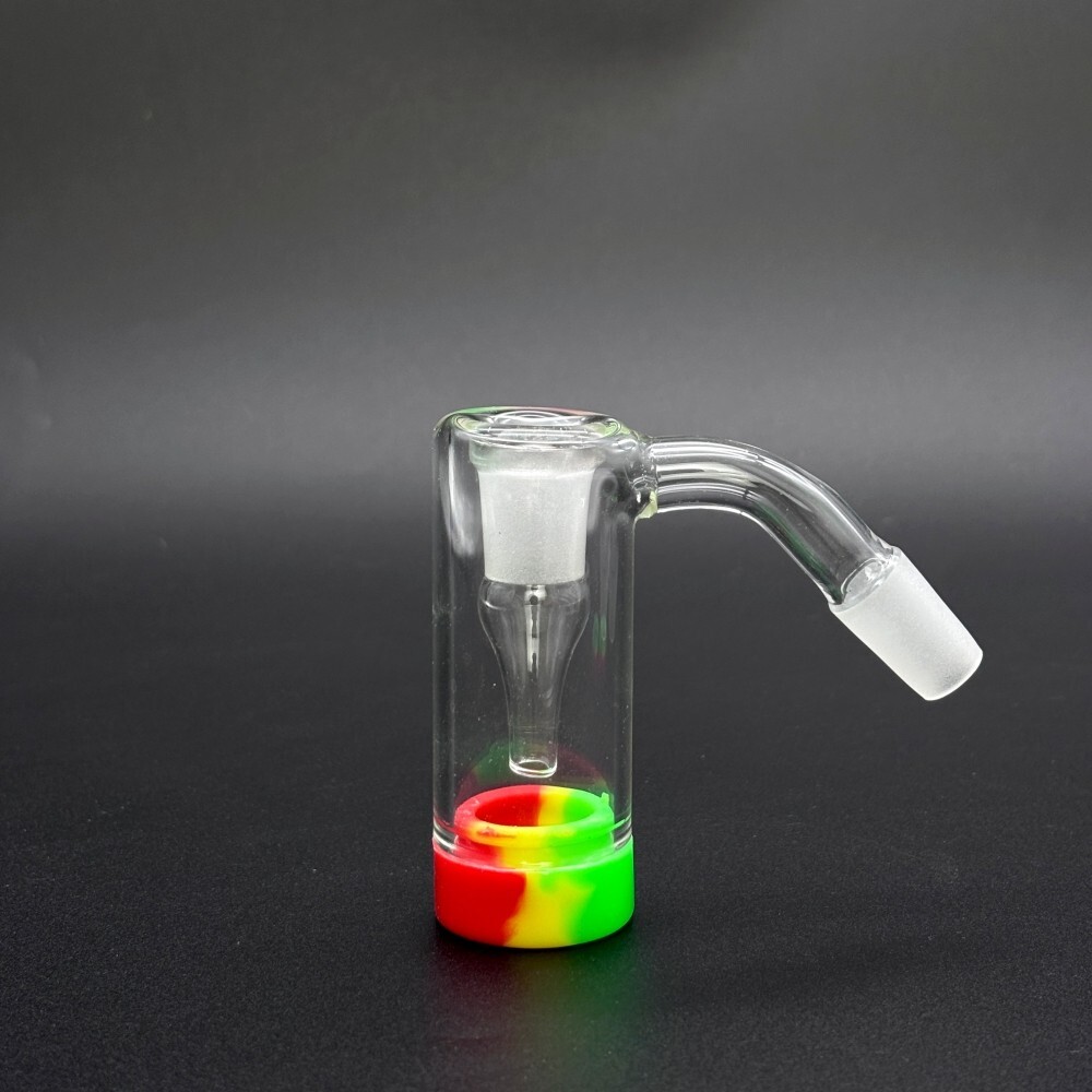 MINI 14mm 45° Glass Ash Catcher Silicone Container for Bong Hookah Water Pipe