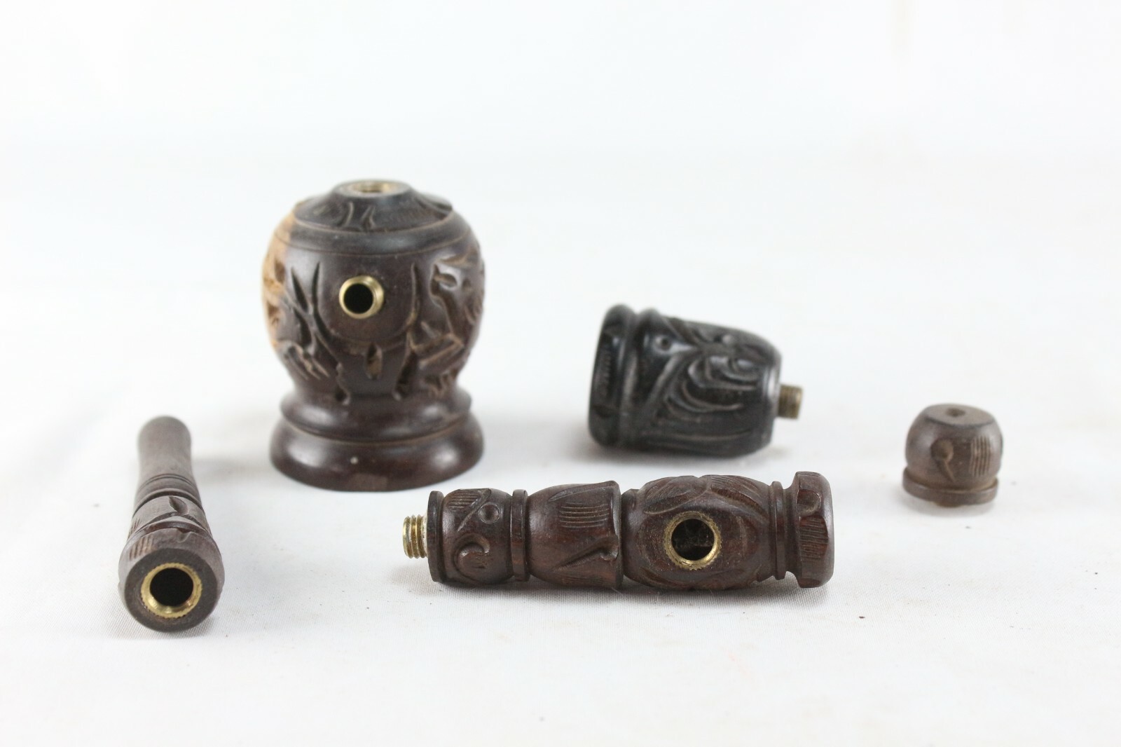 Small Handmade Wooden Hookah | Indian Traditional Multi-Piece Smoking Pipe