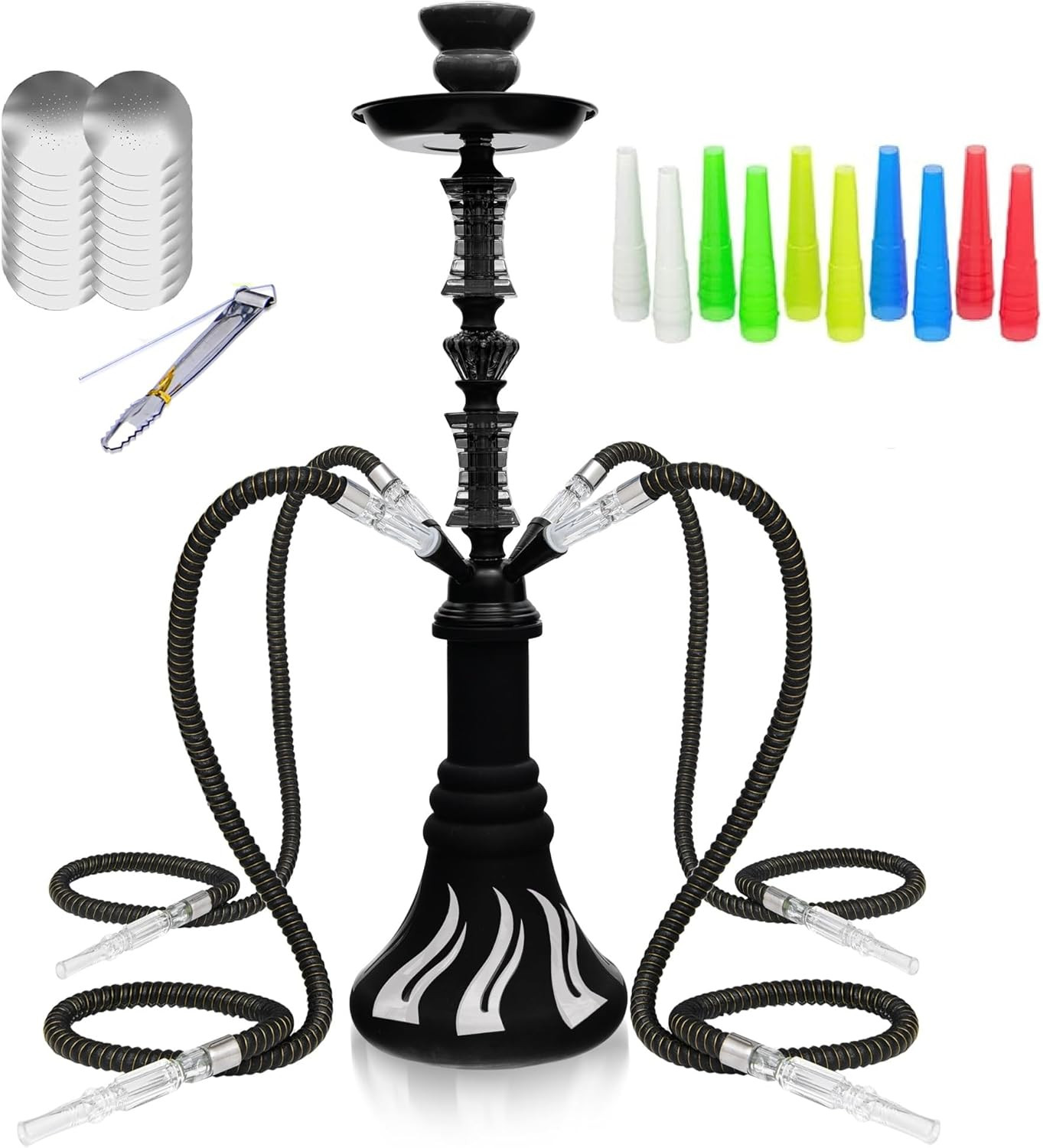 22&Prime; Hookah Set with Everything,Premium Hookah Shisha Set,Up to 4 Persons Hookah