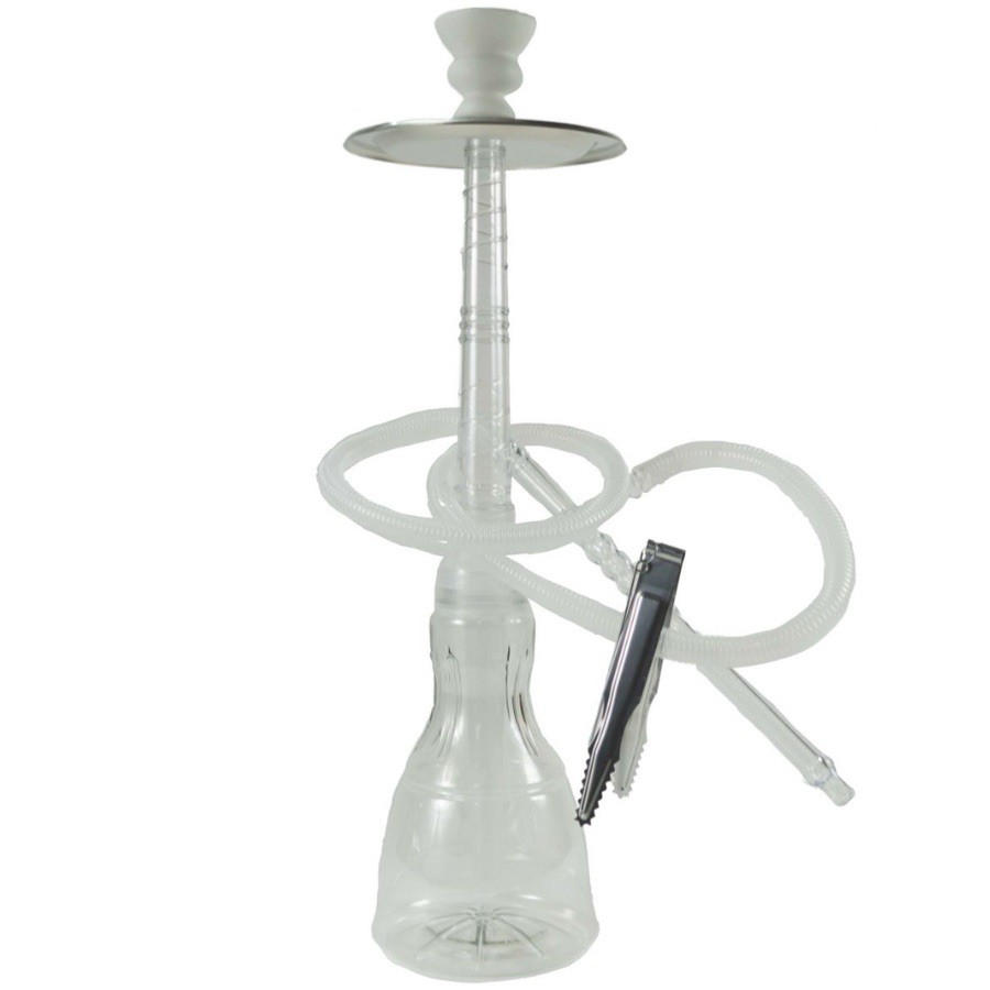 Hookah Travel Portable Plastic Shisha With Hose And Head And Tongs BUNDLE