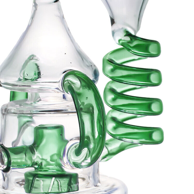 8.6&Prime; Tornado Coil Glass Bong Water Pipe Pyrex Hookah Percolator Bubbler W/Bowl