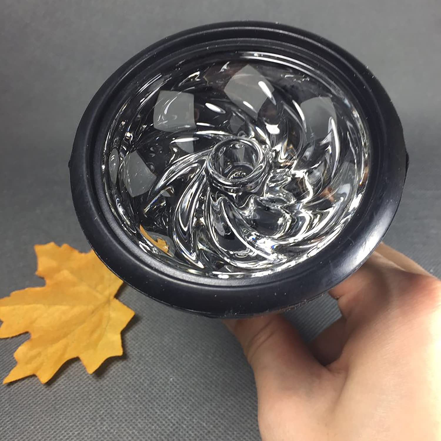 Silicone Hookah Bowl with Hurricane Crystal Glass Core with Wide Hole Easy Cl…