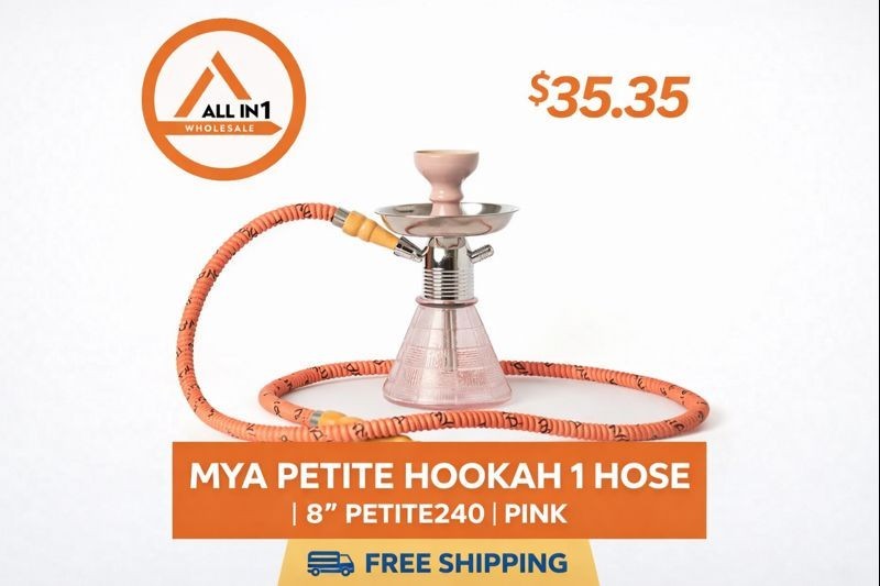 MYA PETITE HOOKAH 1 HOSE | 8” PETITE240 | PINK | FREE SHIPPING