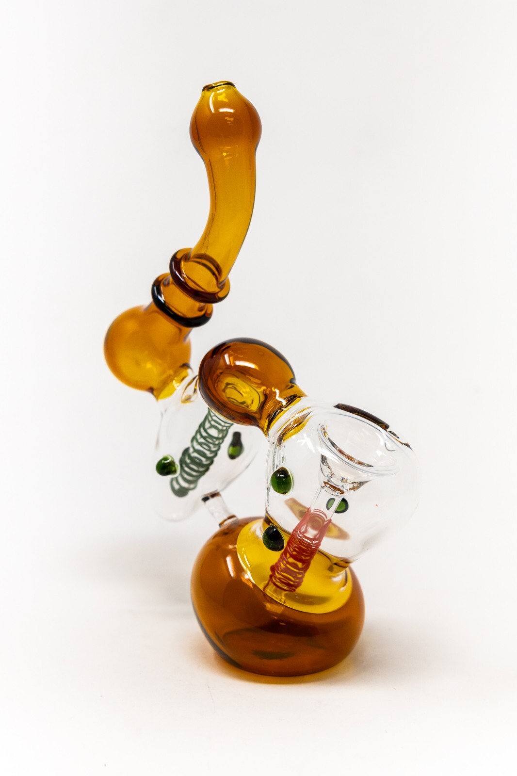Hookah Water Pipe 7&Prime; Dark Amber Double Chamber Tobacco Bubbler Bong – Fast Ship