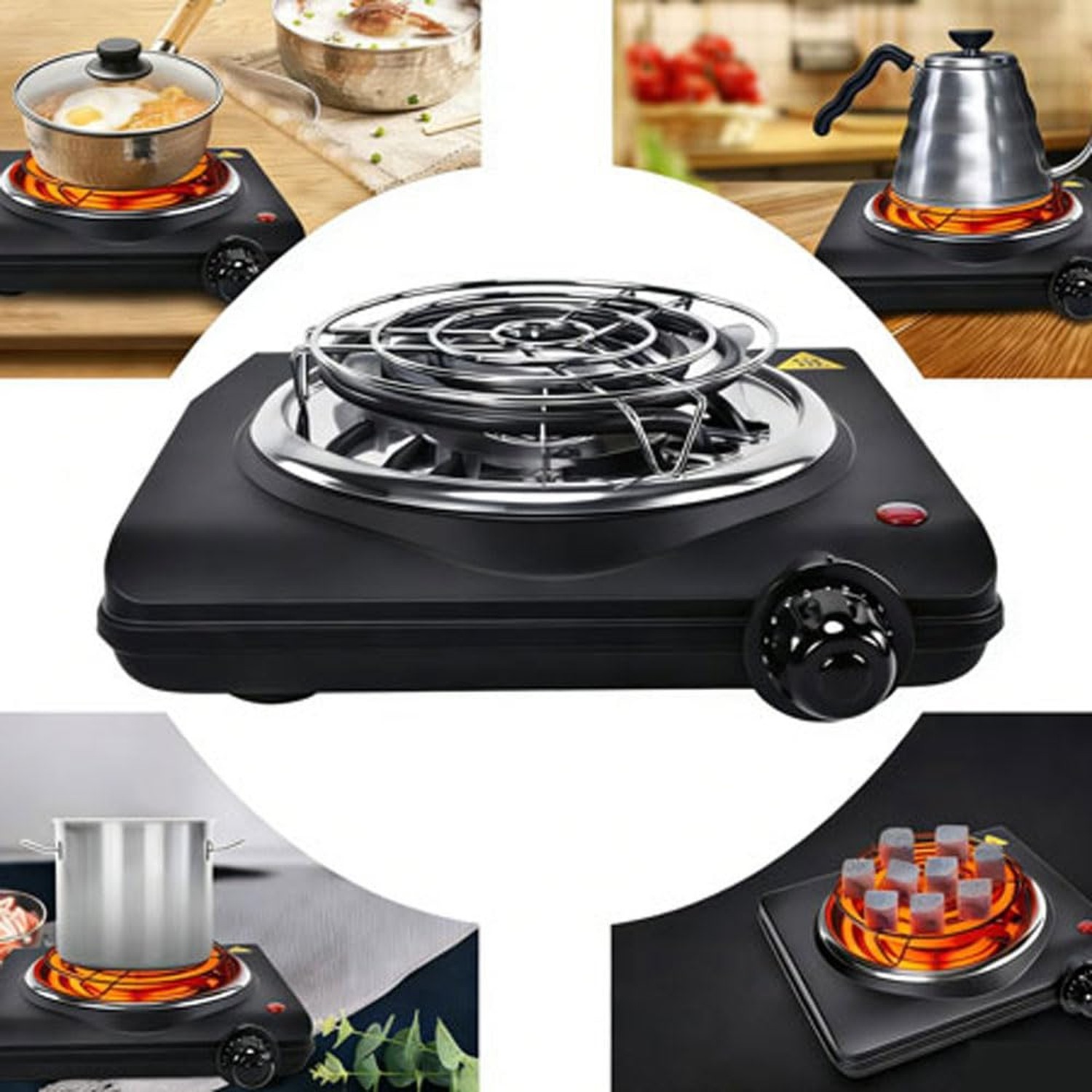 Electric Charcoal Burner Stove Portable Hot Plate Grill Coal Burners Heating …