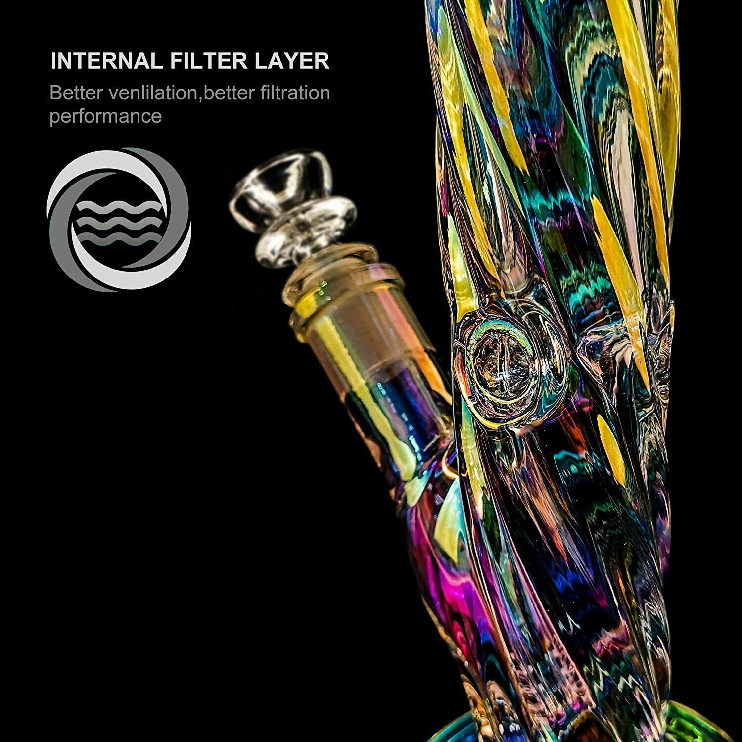 11 inch Colorful Spiral Shisha Tobacco Glass Bongs Glass Hookah Water Pipes