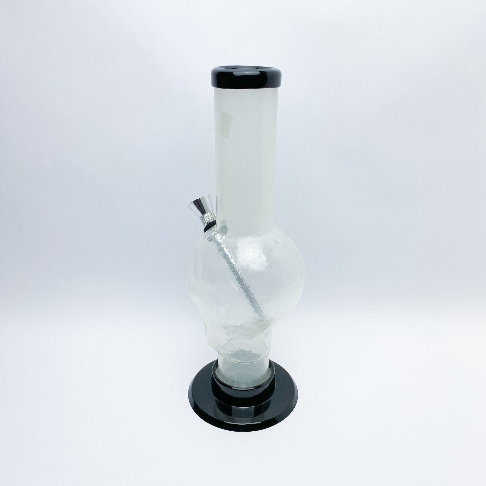 Acrylic 9&Prime; Inch Tall Frosted Skull Face Bubble Design HOOKAH WATER PIPE BONG