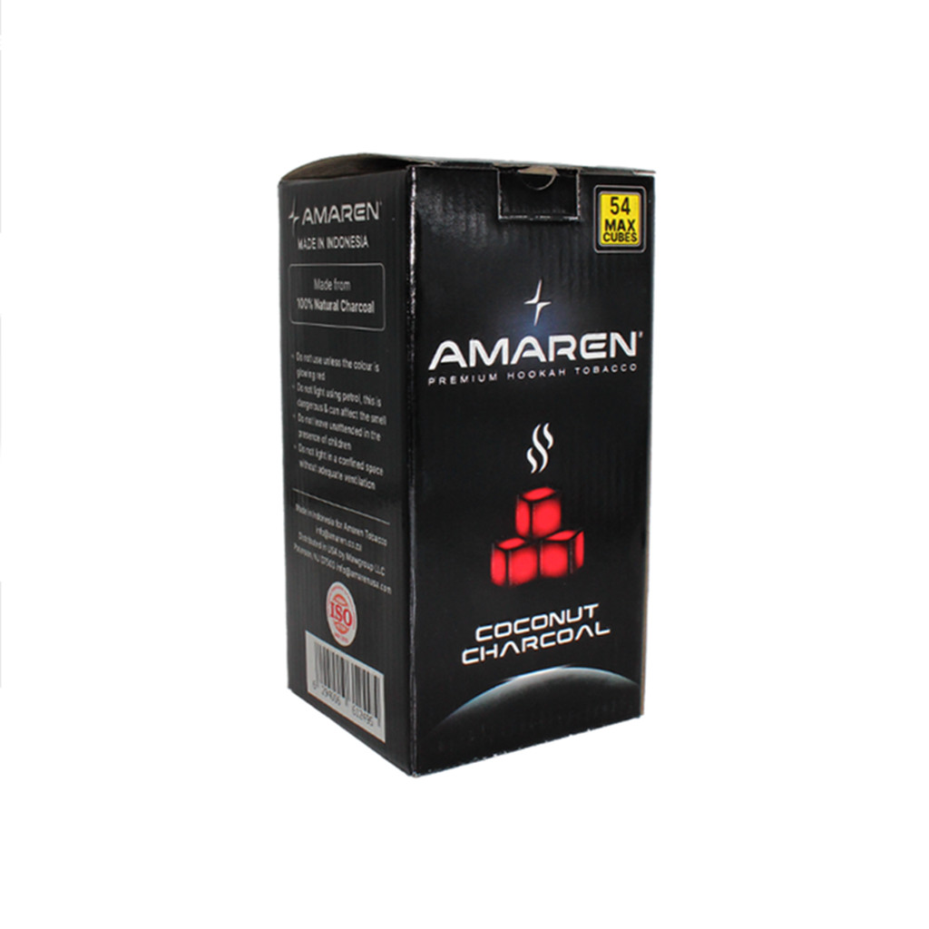 Amaren Charcoal 54 MAX Cubes 100% Coconut Shell Charcoal Premium Hookah Coals
