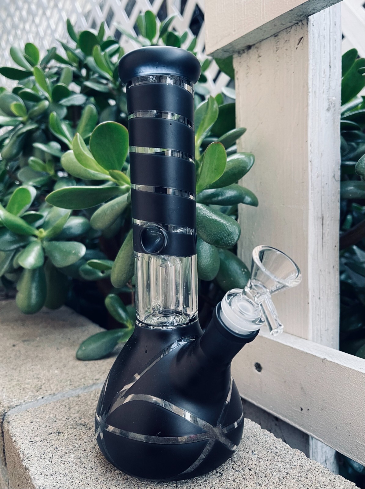 9inch Hookah Glass Water Tobacco Pipe Bong Thick Bubbler Percolator Beaker Black