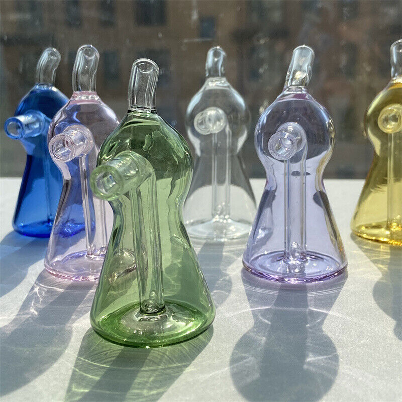 7CM MINI Glass Hookah Smoking Bong Water Pipe Portable Bubbler W/Tubes x2 & Bowl
