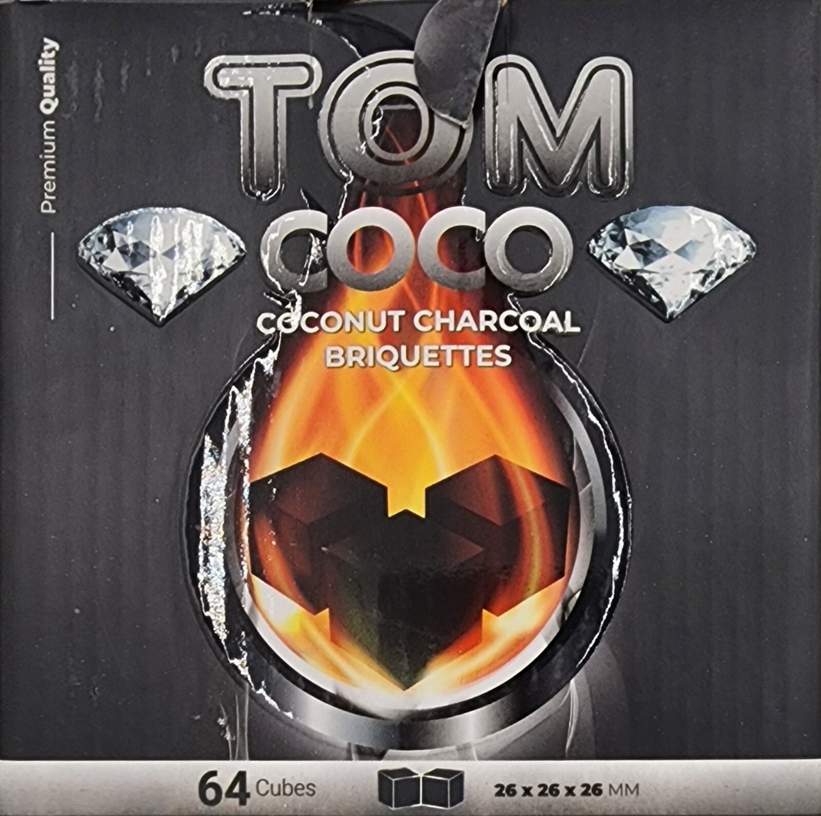 TOM PREMIUM COCO HOOKAH COAL 64Pcs