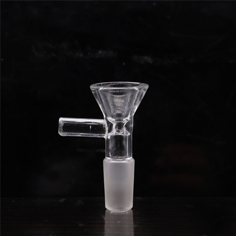 6PCS 14mm Male Glass Bowl Slide Clear Handle Tobacco Bowl Pipe For Smoking Bong