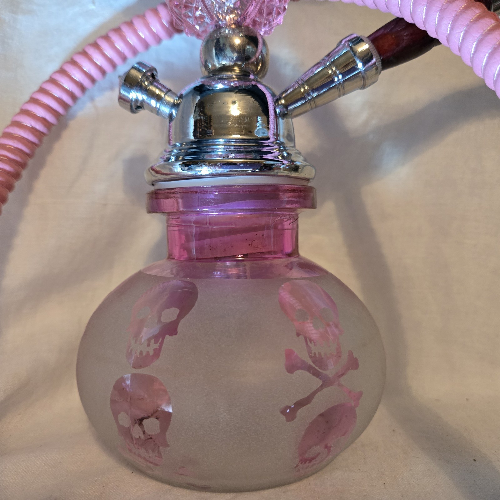 11&Prime; 1 Hose Pink W/ Pink Skulls Hookah Complete Set