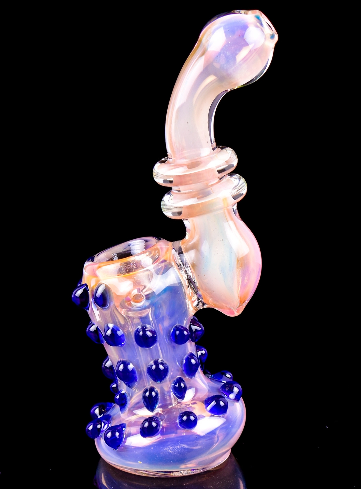 6&Prime; INCH GIRLY Golden Fumed SHERLOCK BUBBLER Glass Water Pipe BONG CUTE *USA*