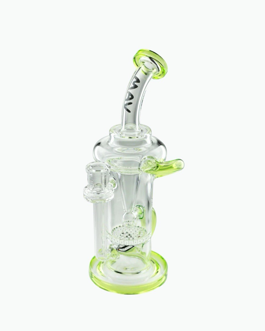 MAV GLASS Sonoma Water Pipe, BUBBLER, RECYCLER, USA MADE, SMOKE W/BLACK ACCENTS