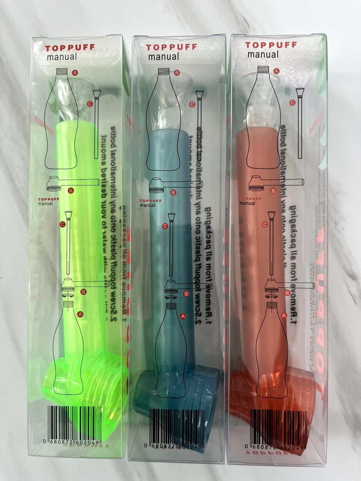 3 Unit Premium Portable Hookah Screw on Bottle Water Glass Bong