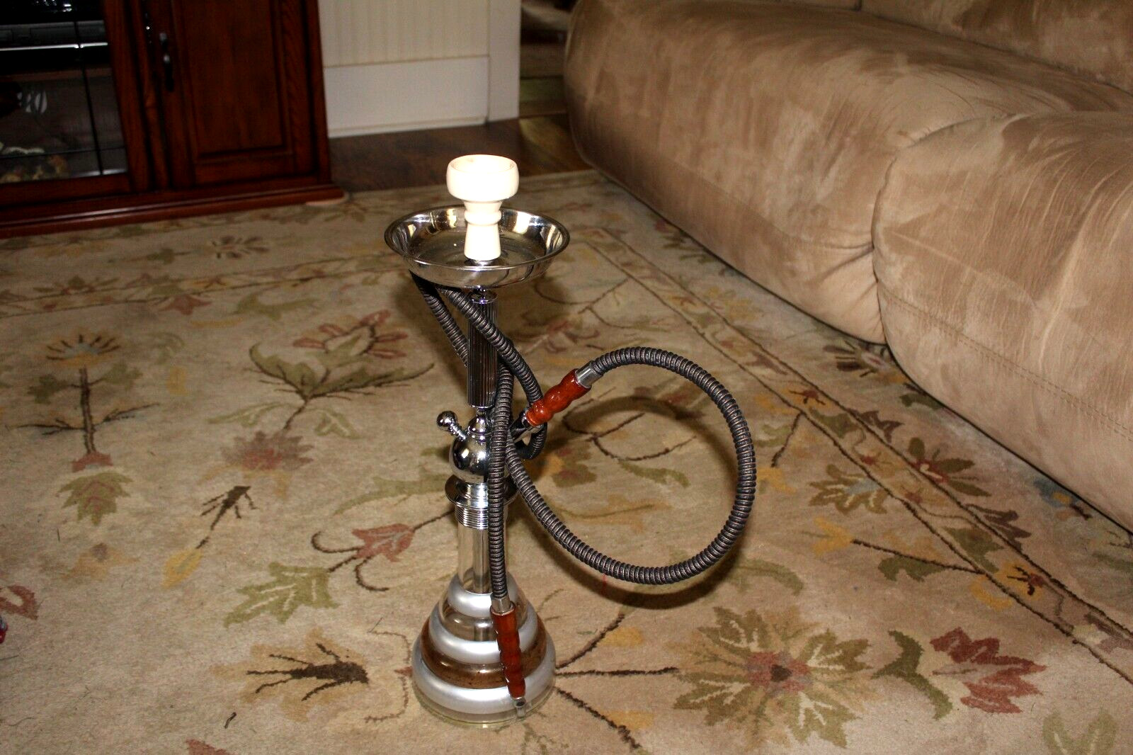 22&Prime; Black Single Hose Hookah
