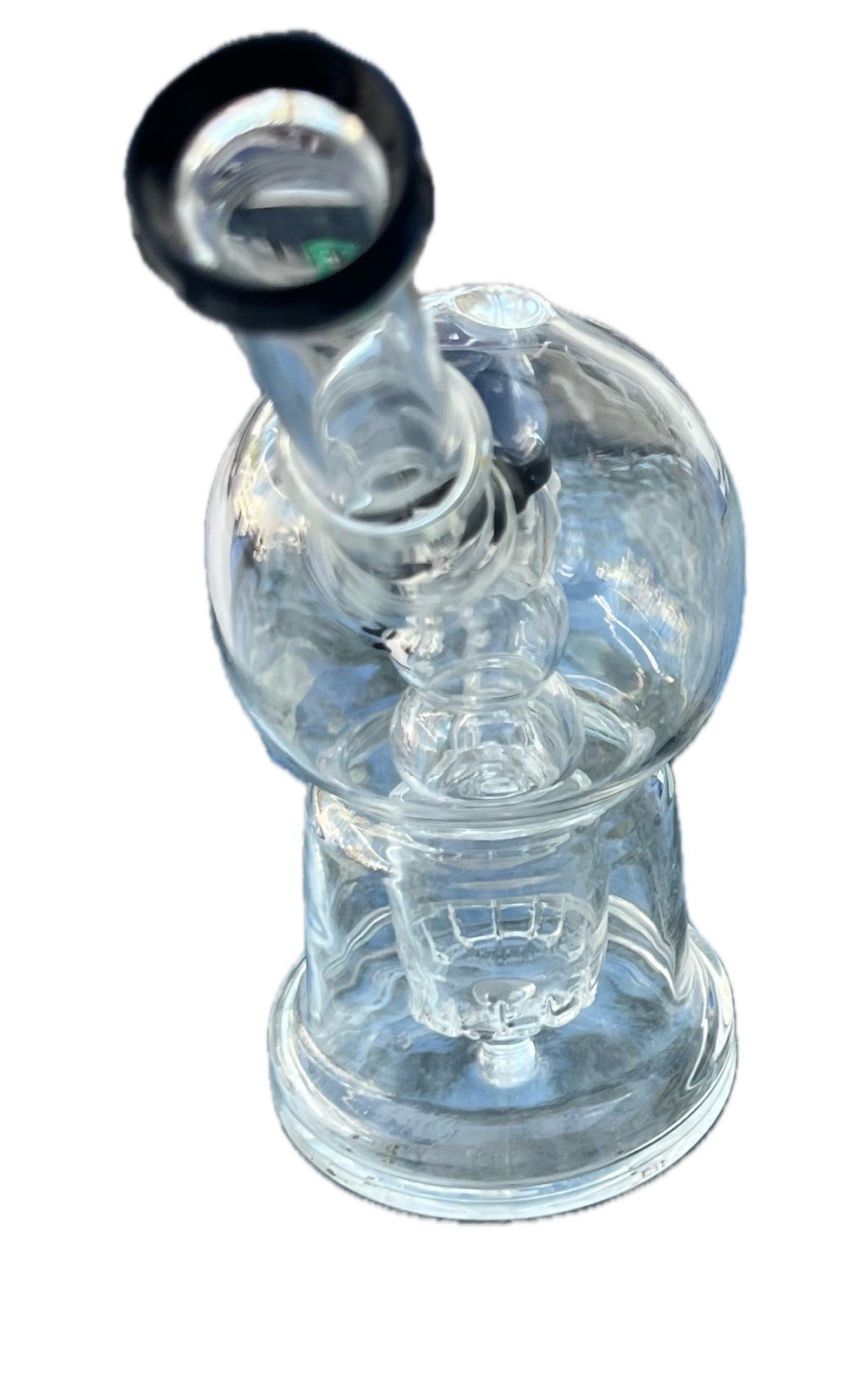 Hemper 7&Prime; Snow Globe Bubbler Pipe bong Black – Included 14mm Bowl – NEW