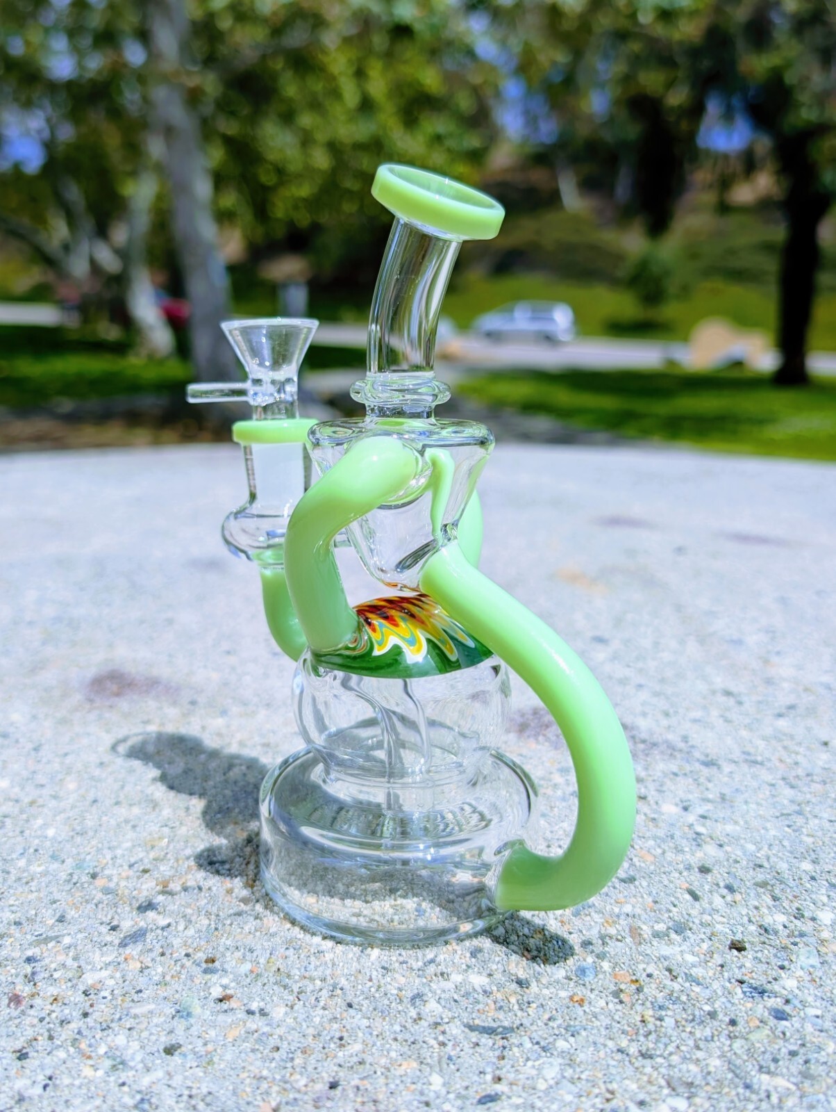 6.5&Prime; Slime Wig Wag Klein Recycler Tobacco Smoking Water Pipe Hookah Bubbler Bong