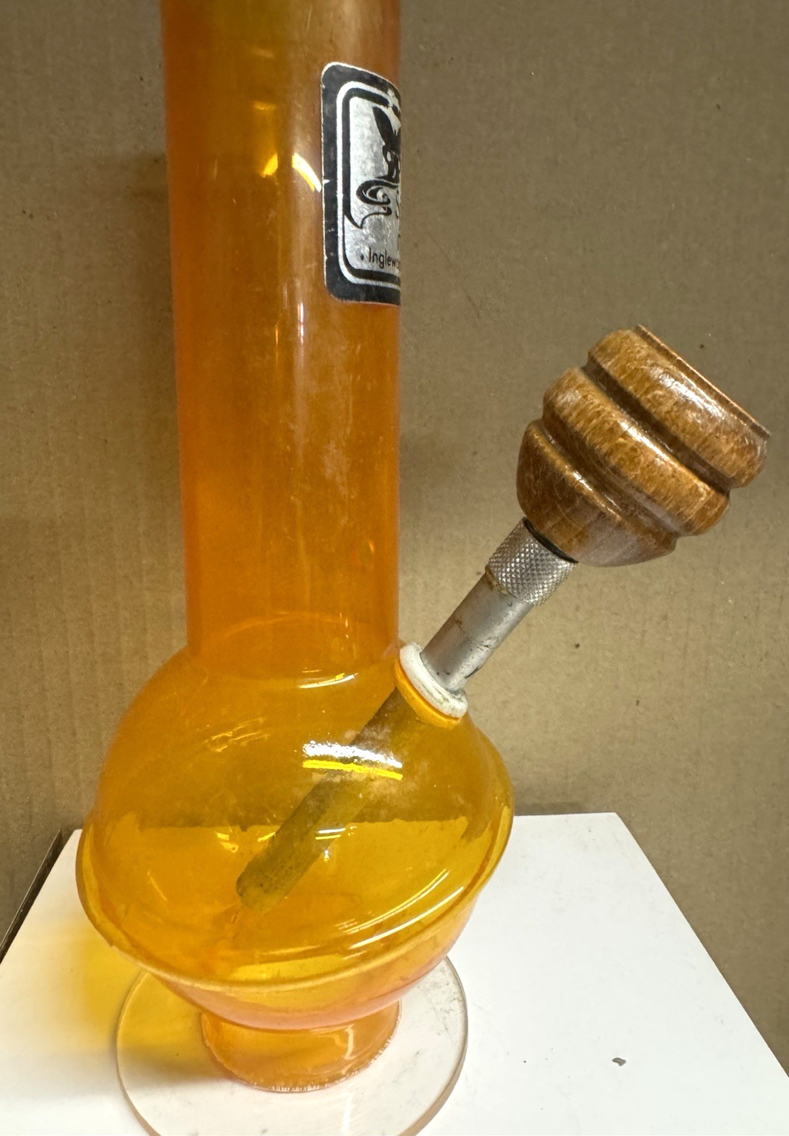 Vintage Unused Sarahs Family Orange tobacco Bong Unused