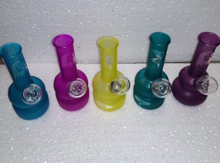 HOOKAH 5” INCH MINI WATER PIPE GLASS BONG STICKERS PINK ORANGE GREEN BLUE & MORE