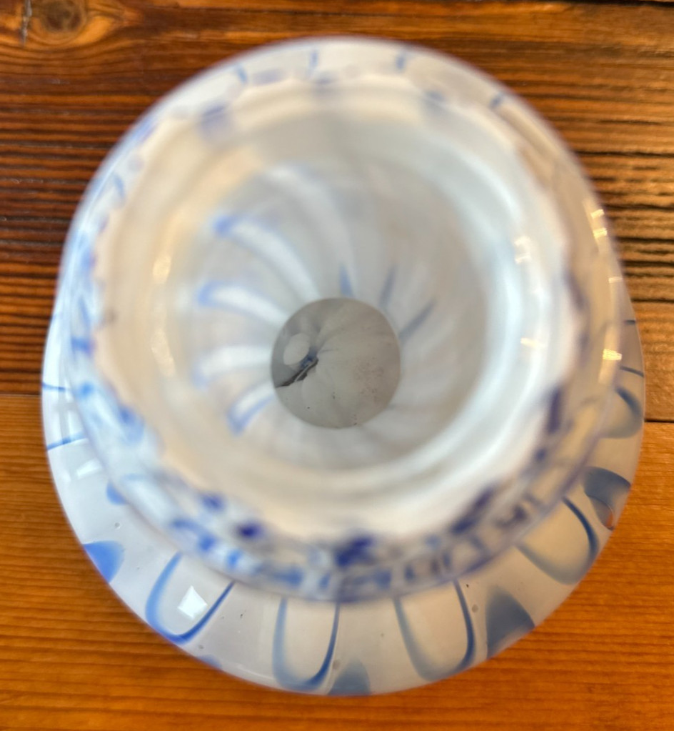 Hookah Hand-Blown Glass Base by Sahara Smoke Company – Blue Swirled Pattern
