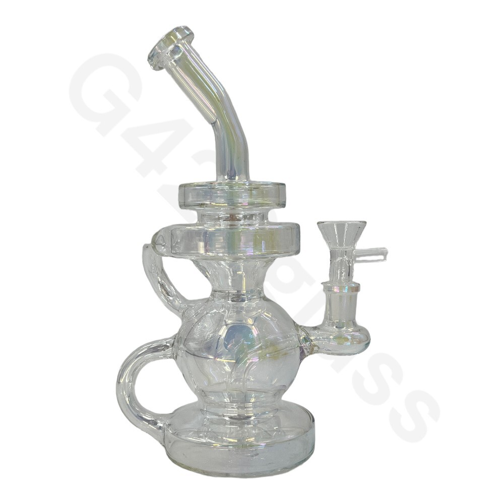 8 Inch Electroplate Recycler Ice Bong | Water Pipe
