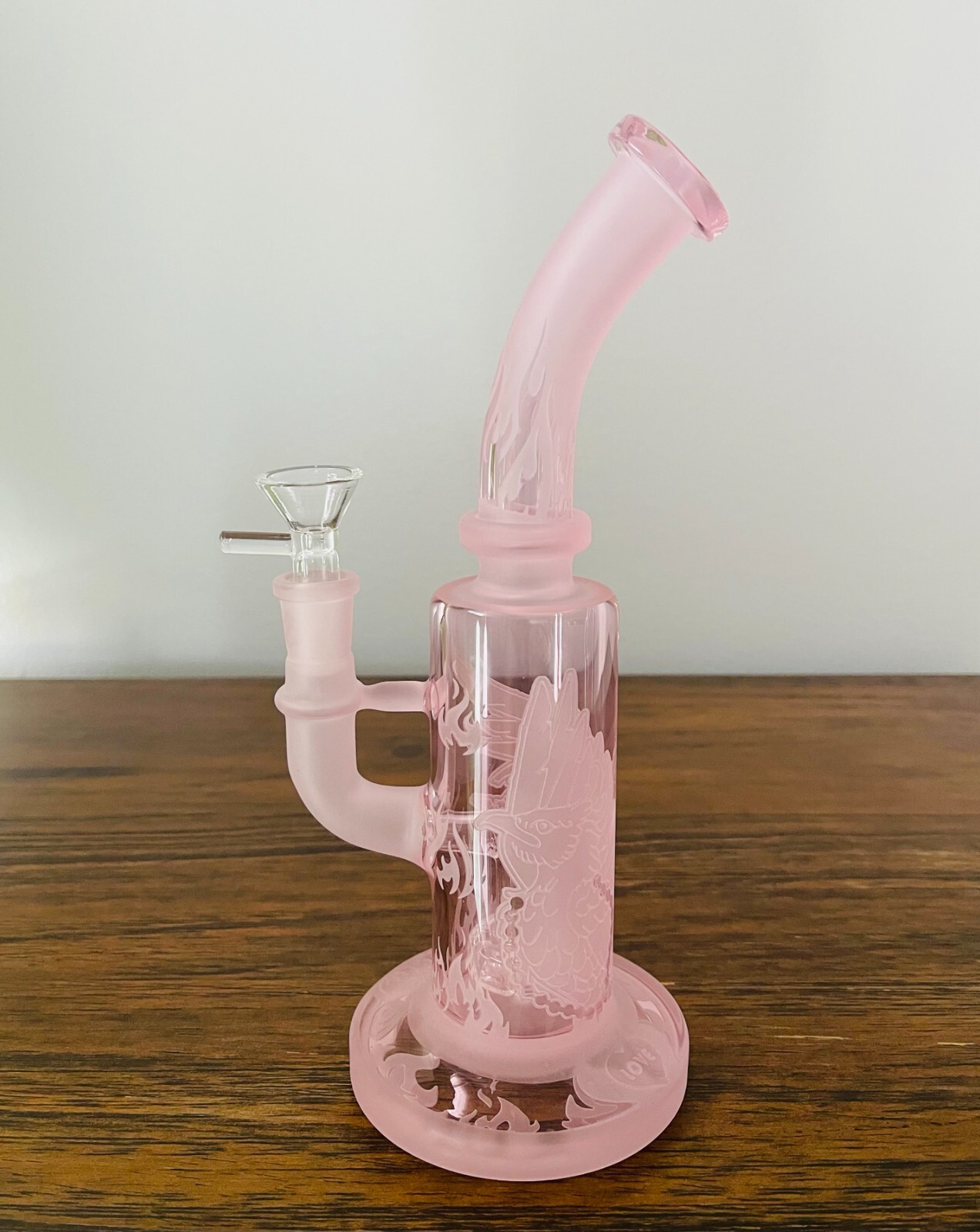 10&Prime; Premium Hookah Glass Water Bong Pink Percolator Shower Bend Phoenix💗💗💗