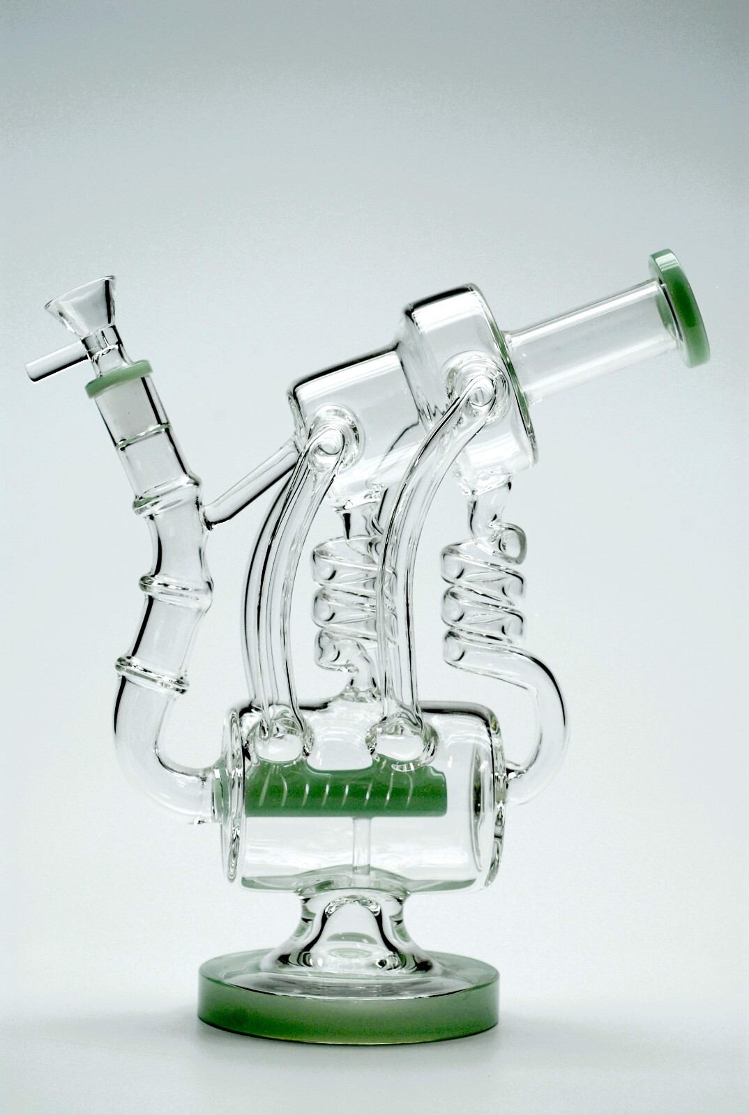 10&Prime; Milky Green Vortex Cyclone Recycler Smoking Water Pipe Hookah Bubbler Bong