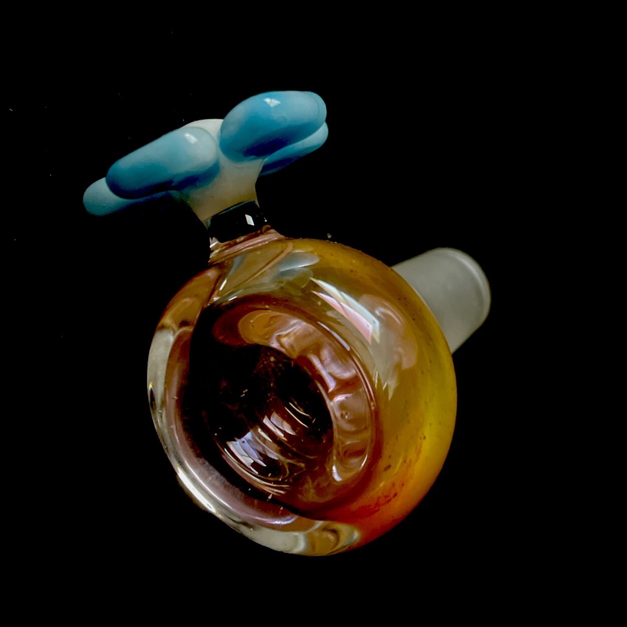 14MM Pink Thick Quality Glass FLOWER Double Thick Bowl Pipe Blue Made USA