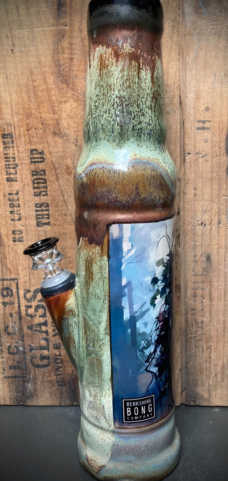 Ceramic Bong Hookah Bubbler Pipe Woods Forest Woman Nature Girl Spirit Nymph Pot