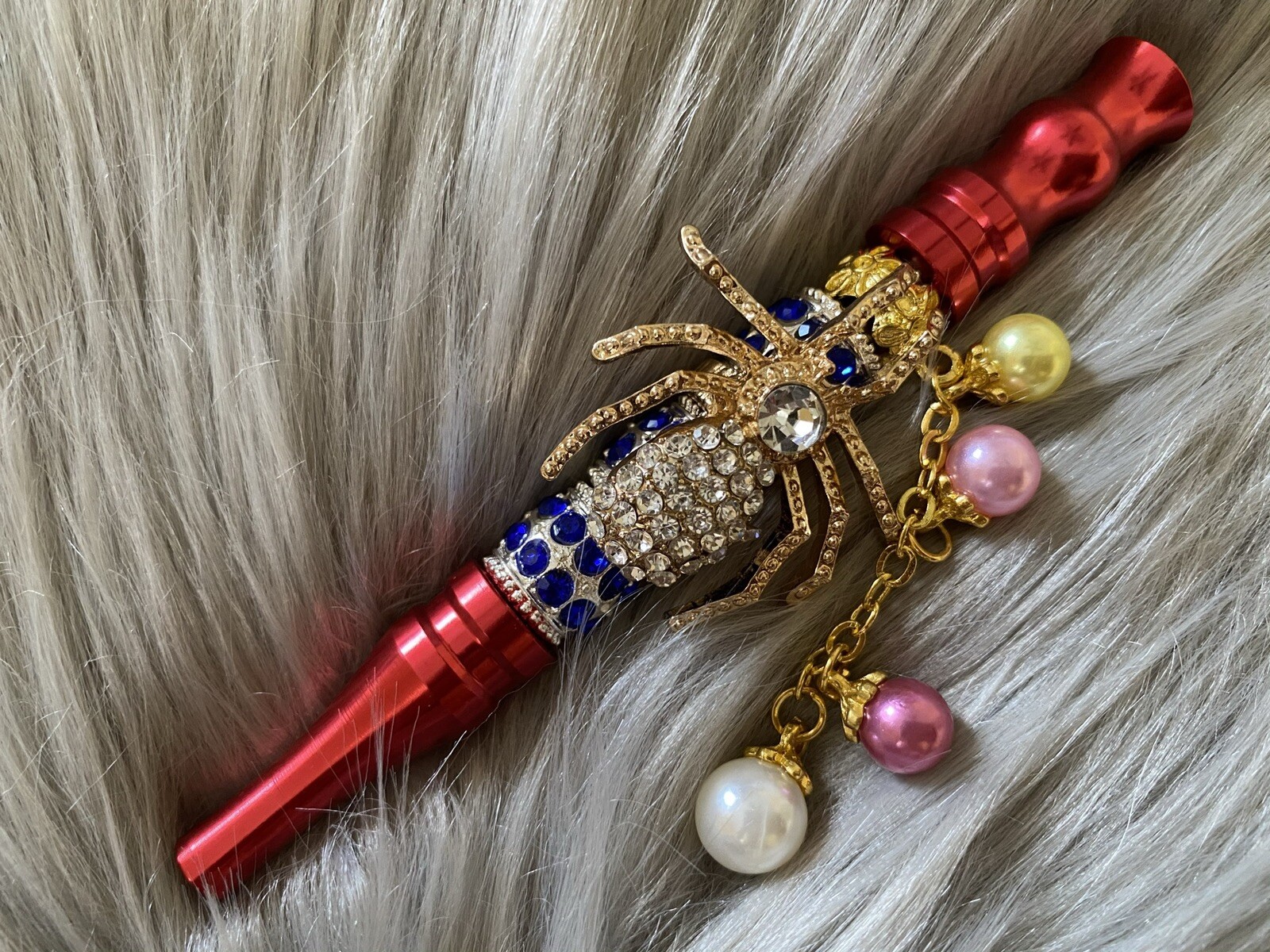 Luxury Spider Hookah/Blunt Tip – Bedazzled & Boujee (Red)