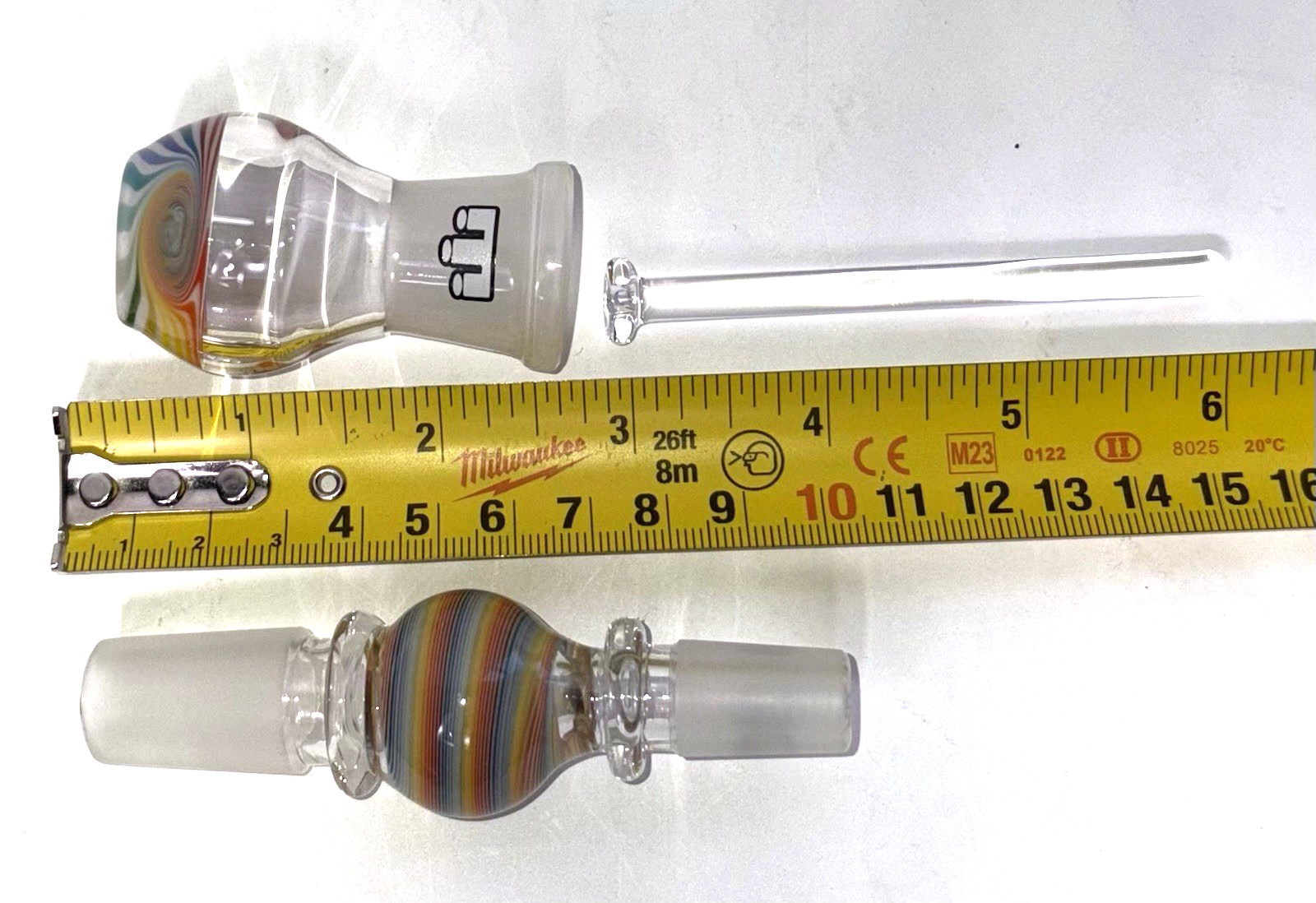 Silika Glass Worked Heady 14mm to 18mm Adapter and Matching 18mm Dome & Nail