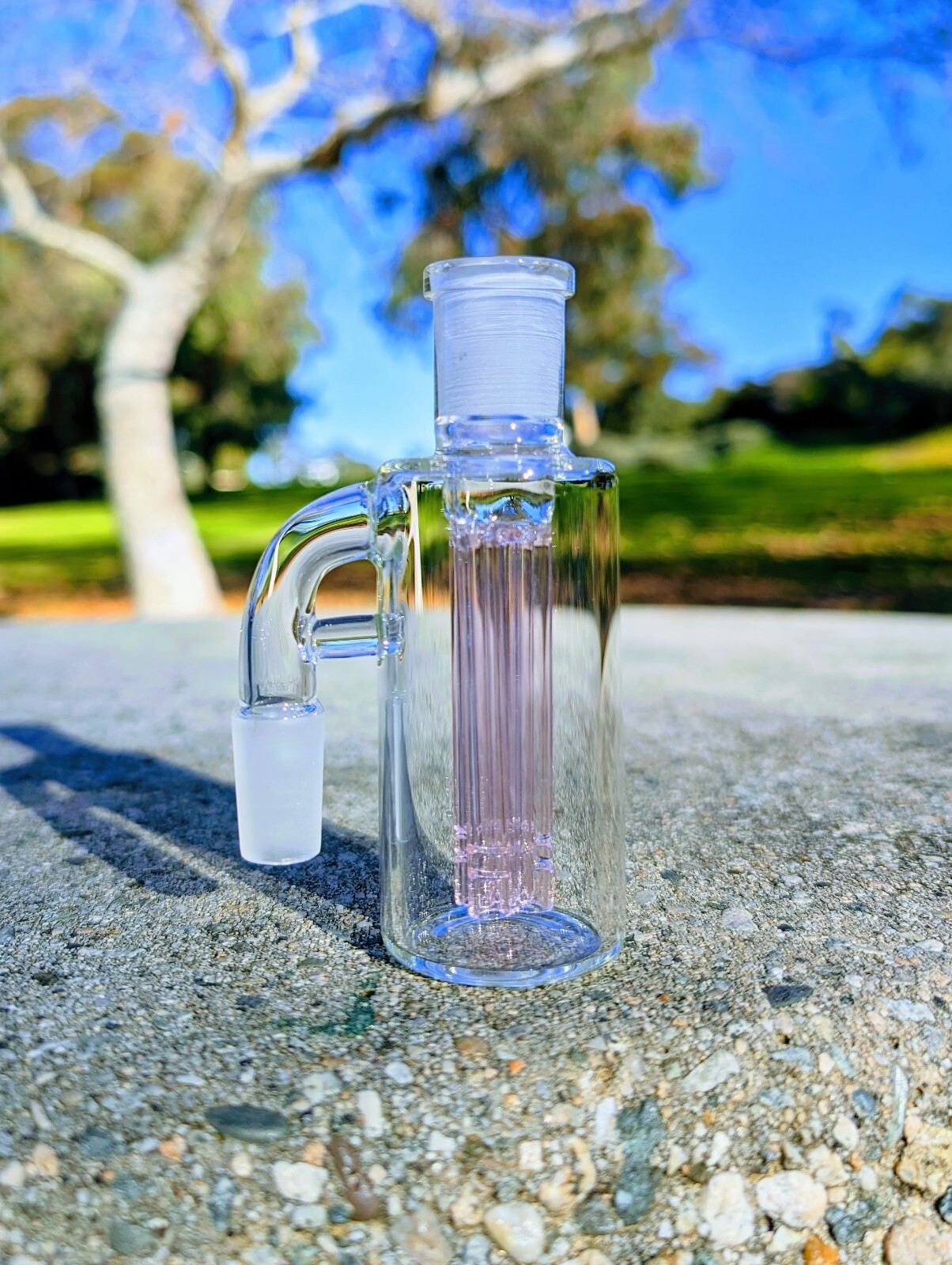Premium Thick 14mm 90° Pink Quad Tree Perc Ash Catcher Tobacco Water Pipe Bong