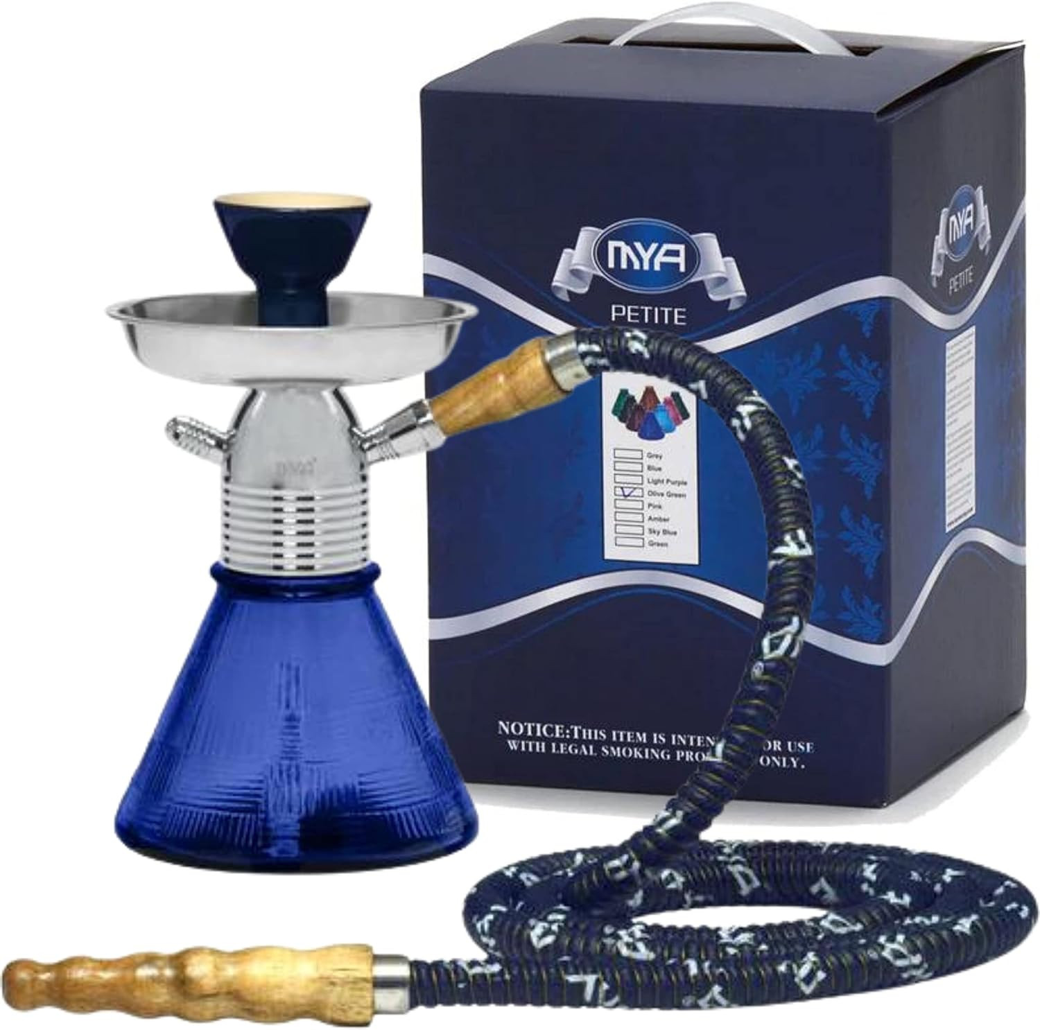 Mya Petite Hookah Set – 8 Inch Mya Hookah Set Glass Hookah Mya Shisha – Small H