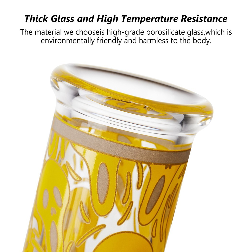7.8&Prime; Skull Fluorescent Glass Bong Glass Water Pipe Smoking Tobacco Beaker 14MM