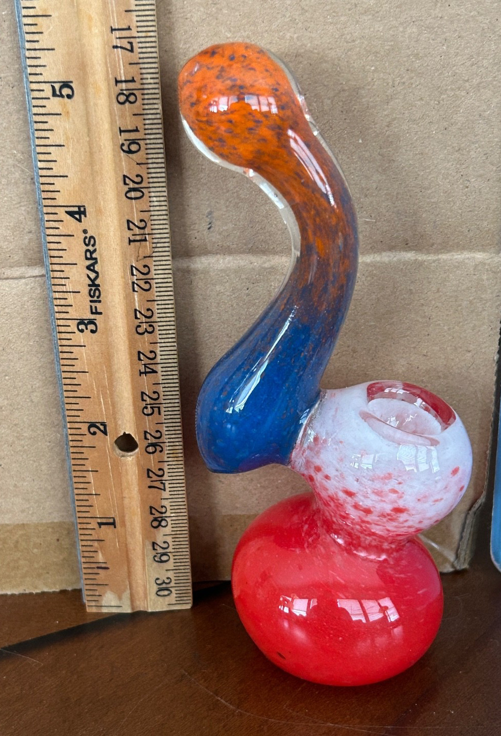 Multi color 5 1/2&Prime; Glass bubbler